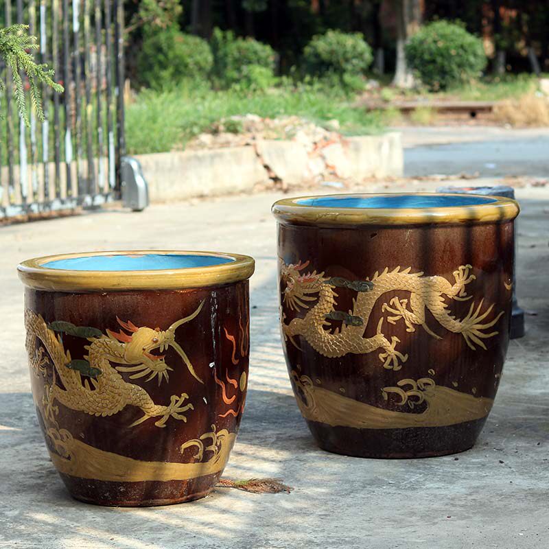 古法生态金鱼缸纯手工双龙戏珠浮雕工艺养鱼荷花睡莲陶瓷老式水缸,宠物/宠物食品及用品,底柜/落地缸,淘宝优惠券,粉丝福利购,淘宝优惠卷