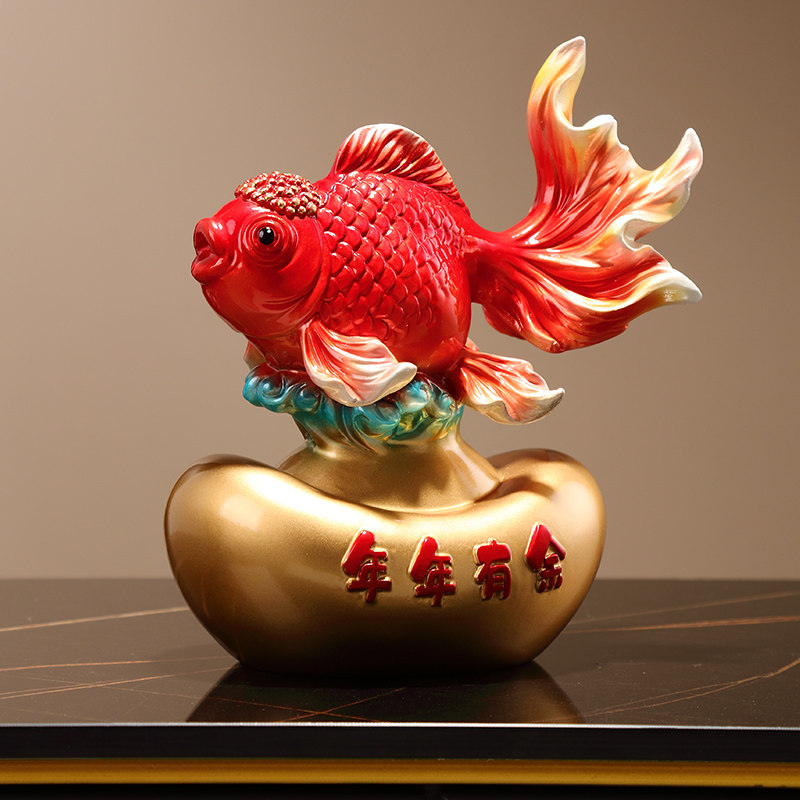 元宝鱼摆件年年有余招财好寓意家居饰品玄关客厅酒柜电视柜装饰品,家居饰品,装饰摆件,淘宝优惠券,粉丝福利购,淘宝优惠卷