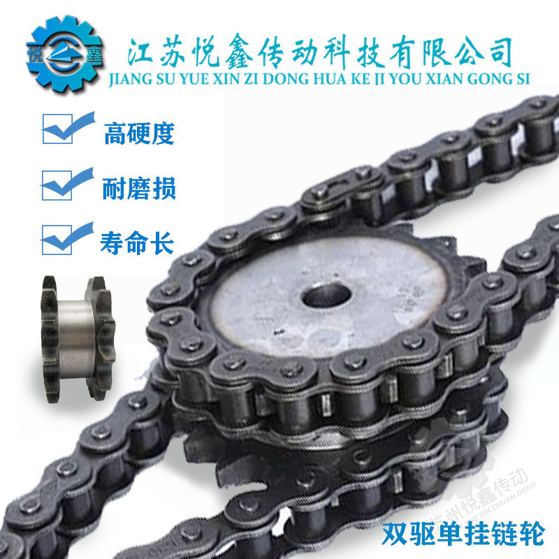 5分10A双驱假双排链轮 齿轮12 到29/30齿 挂2条单排链条 滚筒链轮