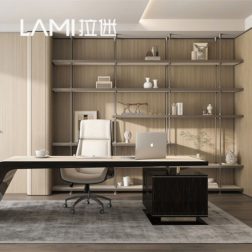 拉迷定制书柜客厅整墙全屋定制家用整体书房设计书架书桌柜子定制