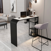 欧式 吧台桌家用餐边柜一体客厅沙发边隔断柜高脚桌阳台休闲小吧台