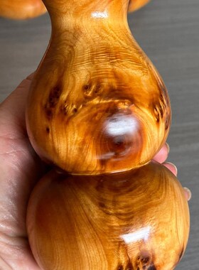 正宗太行崖柏葫芦花瓶高油油性纯手工制作把玩摆件树头头料葫芦