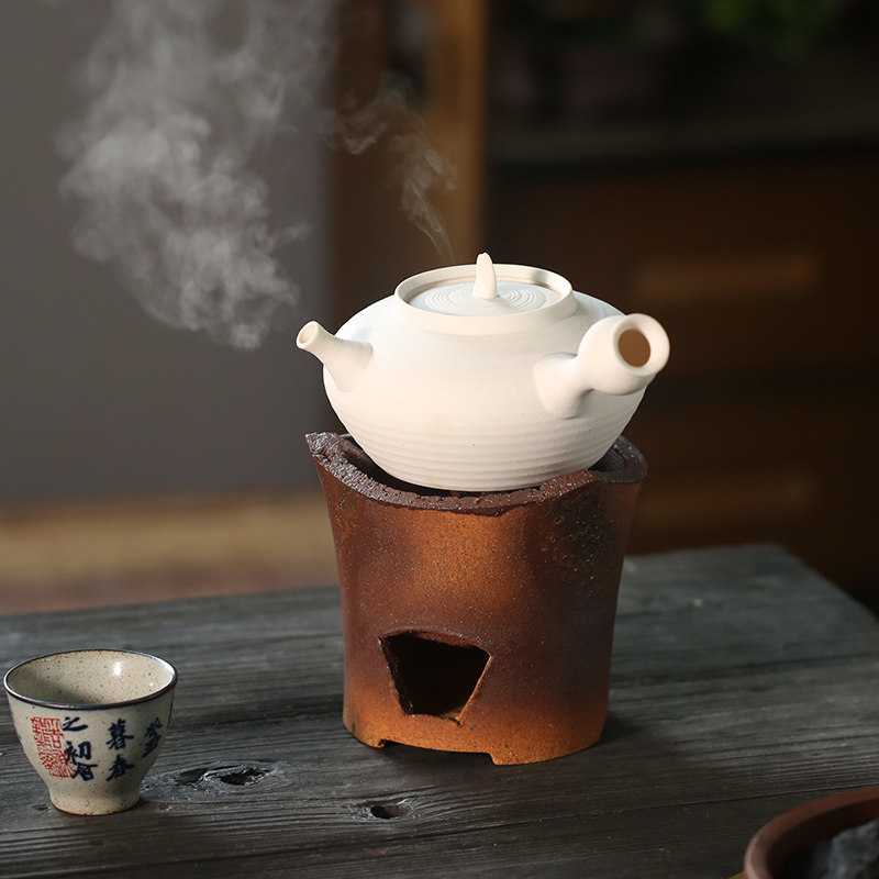 潮州工夫茶煮茶炉迷你粗陶烧炭炉纯手工窑变碳炉酒精炉防裂小火炉