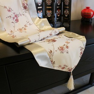 清货花卉茶几桌复古纸巾袋子茶桌热销长条桌布素雅中式玄关桌旗