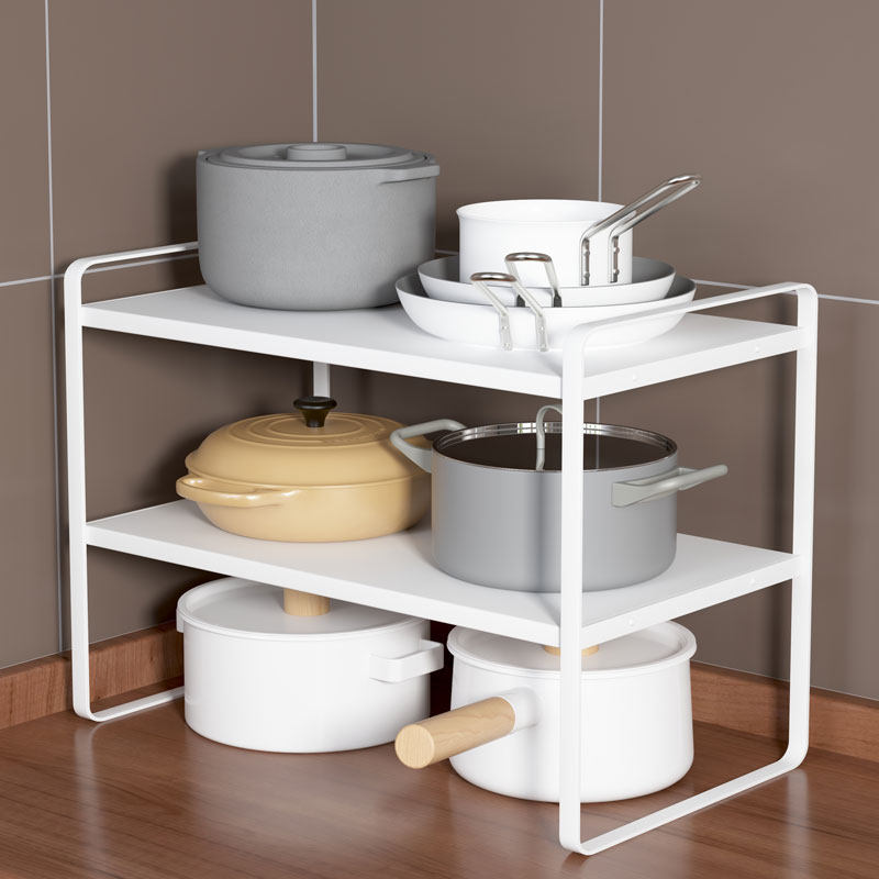 厨房置物架橱柜下水槽锅架柜子分层架子内置小尺寸多层锅具收纳架