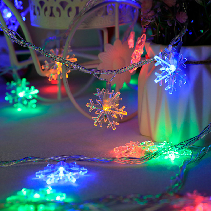 LED圣诞节雪花圣诞树铃铛灯串节日彩灯闪灯房间卧室装饰灯小夜灯