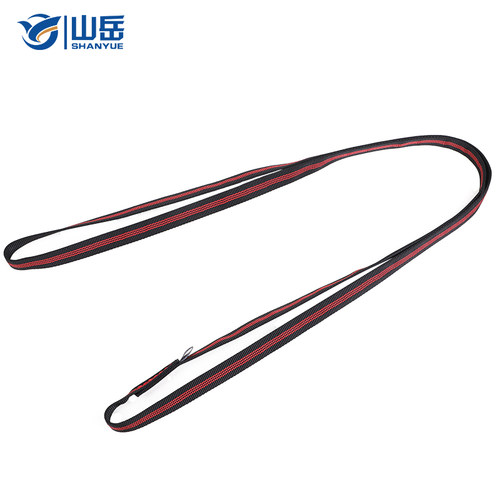 山岳户外国标认证2cm红黑色高强涤纶扁带环消防坠落装备攀岩保护