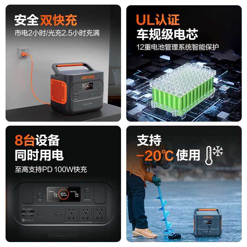 电小二户外电源2000Pro2移动220v便携式2200W大功率家用储能