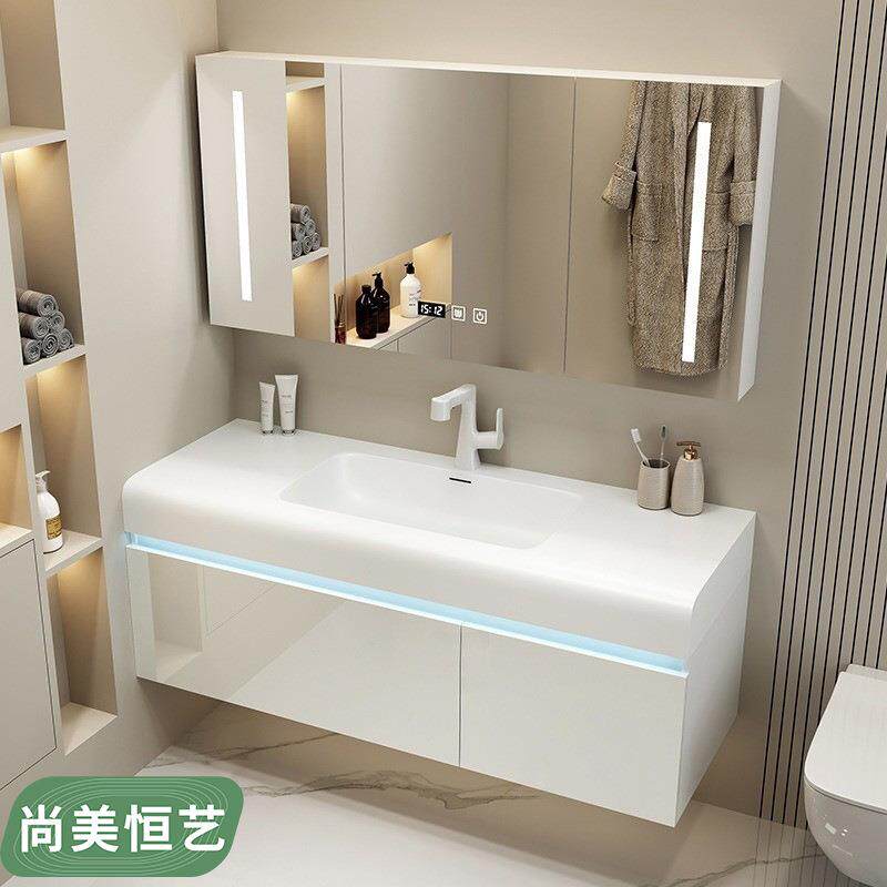 壁柜轻奢浴室吊柜肤感一体盆智能镜卫生间洗漱台洗手池盆柜组合