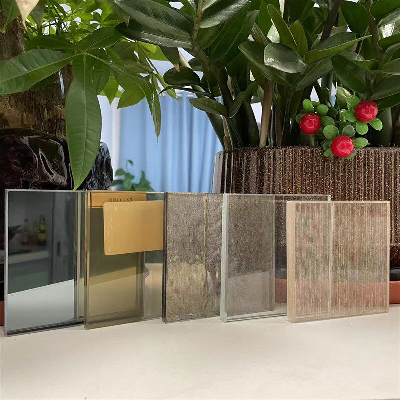 镜面双层钢化夹胶夹丝艺术玻璃隔断酒柜酒店大厅夹娟艺术玻璃定制