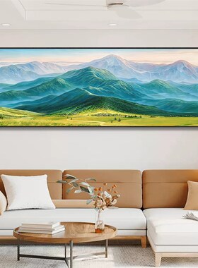 青山图有山无水挂画山水画客厅沙发背景墙背有靠山壁画西墙巨人山