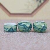 靛颏鸟杯子瓷碗食碗鸟食罐绣眼玉鸟文鸟金青相思虎头风珍珠鸟配件