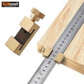 钢尺限位器黄铜材质定位块木工划线定位器固定块直尺挡块
