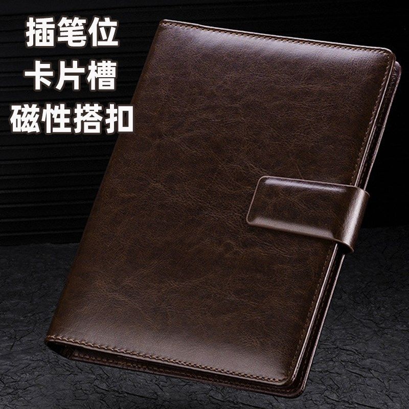 商务办公活页笔记本A5活页夹名片记事本子皮面文具定制可拆卸替换