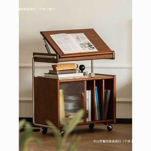 实木边柜北欧日式餐边柜客厅卧室茶几移动边几中古风床头柜替代品