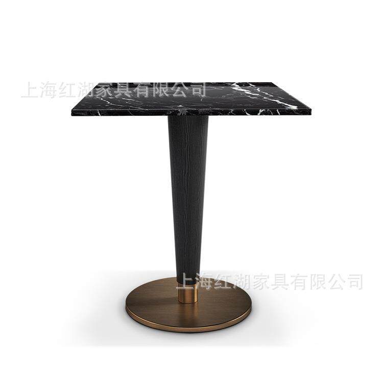 厂家现代简约大理石餐桌大理石小方桌轻奢甜品店咖啡厅洽谈桌