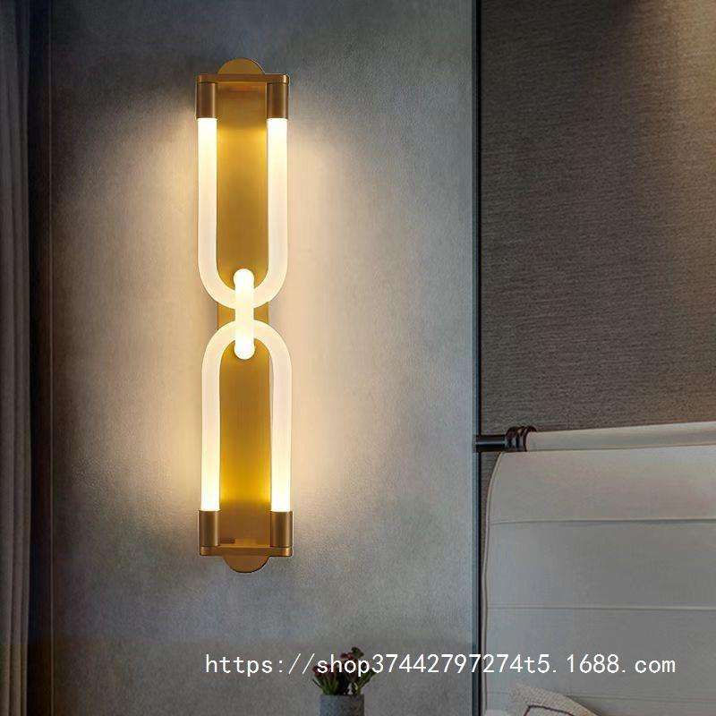长款壁灯轻奢金色别墅卧室床头客厅走廊过道酒店软装设计氛围灯具