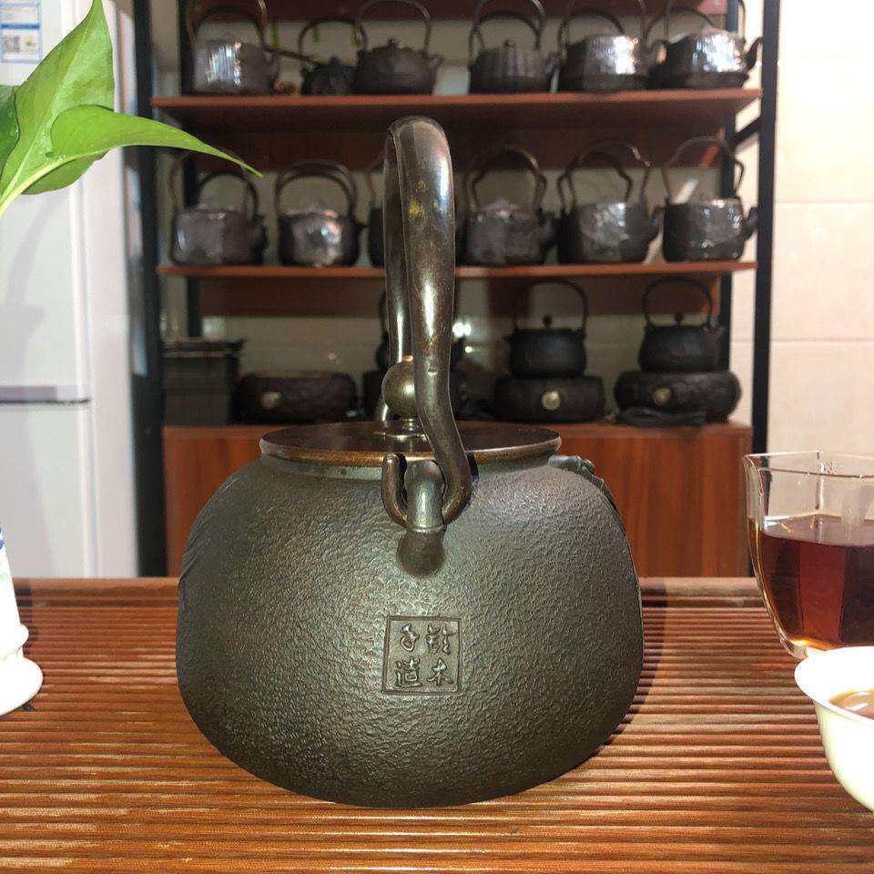 铸铁茶壶家用砂铁烧水壶日式茶道茶具原铁无涂层手工老铁壶纯彭泉