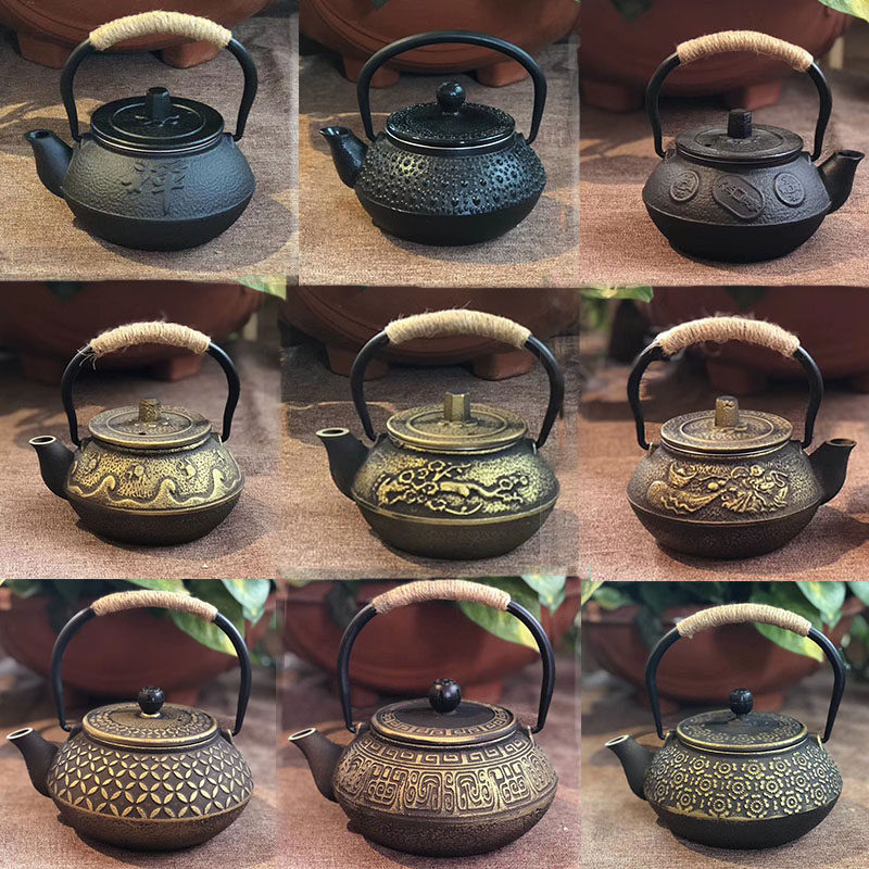酒店博古架软装中式铁壶家居茶室茶柜装饰摆件茶壶复古礼品壶0.3L