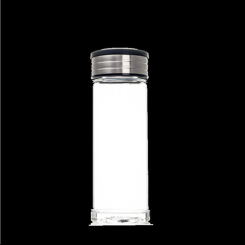 单层大容量玻璃杯便携车载泡茶水杯带盖直身杯喝水杯FX1684