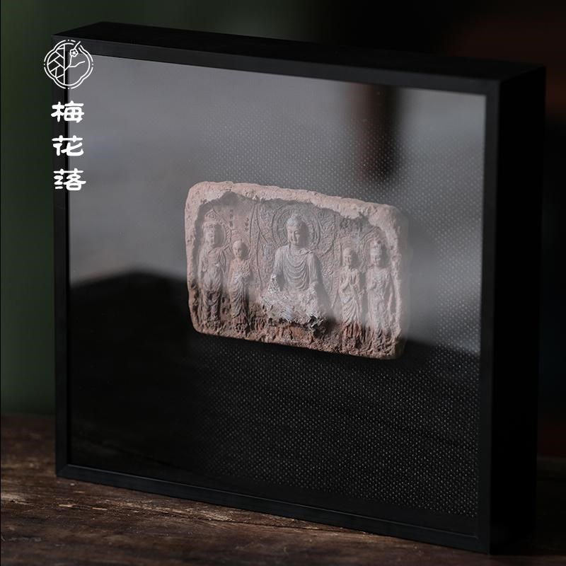 梅花落龙门石窟摆件大卢舍那像龛壁画挂件壁挂雕塑陶瓷刘峥安手作