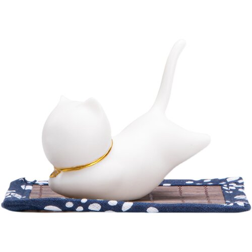 创瓷可爱小猫咪陶意香薰炉摆件茶香猫笔架客厅家用檀香插香器宠道