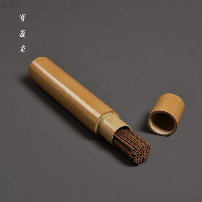 长玉竹节拔口香筒 手工镜面精磨竹罐 大号竹线香筒茶叶罐竹制香罐