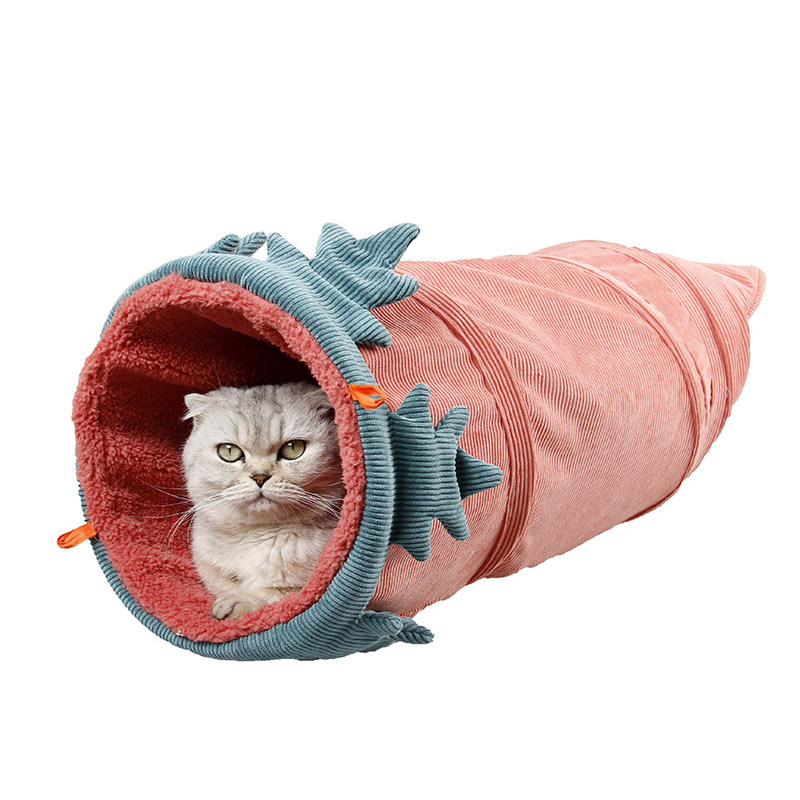 水果造型猫隧道嗨睡袋猫帐篷猫垫可自猫猫咪玩具子折叠滚地龙猫窝