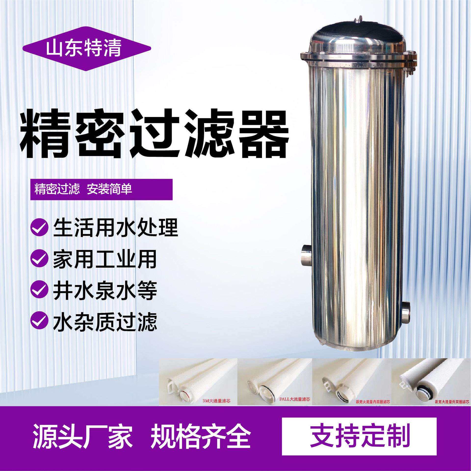 精密过滤器不锈钢水处理前置过滤器地下水快装式法兰式精密过滤器