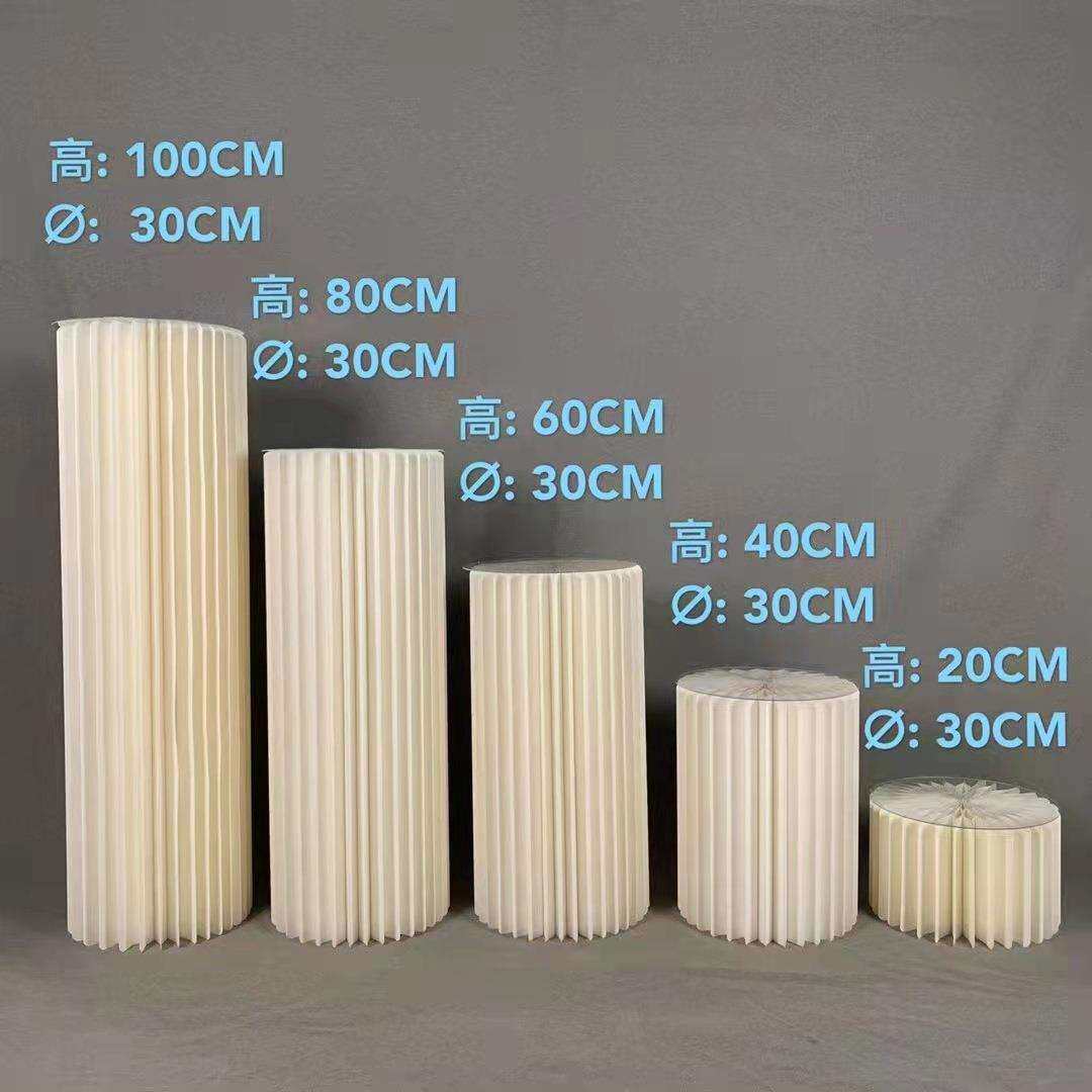 折叠甜品台纸圆柱三角套装饰白色罗马柱立柱婚庆开业派对装饰