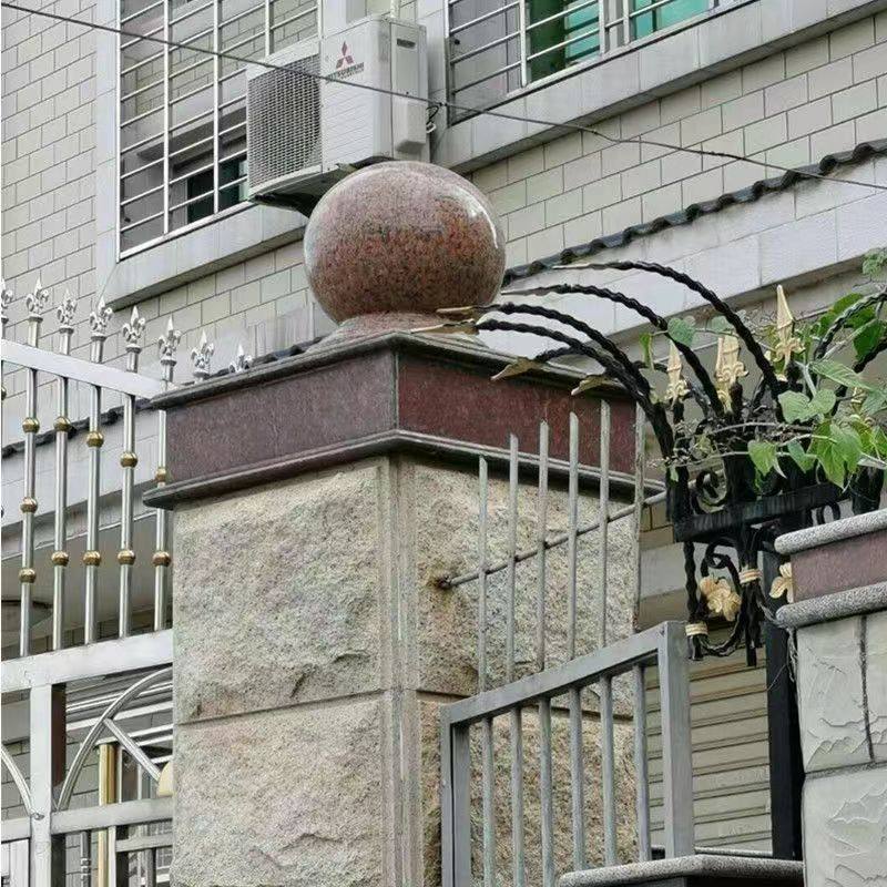 门墙圆别路障球门墩球石墩子围柱石球球墅挡车门墩大门柱子石球