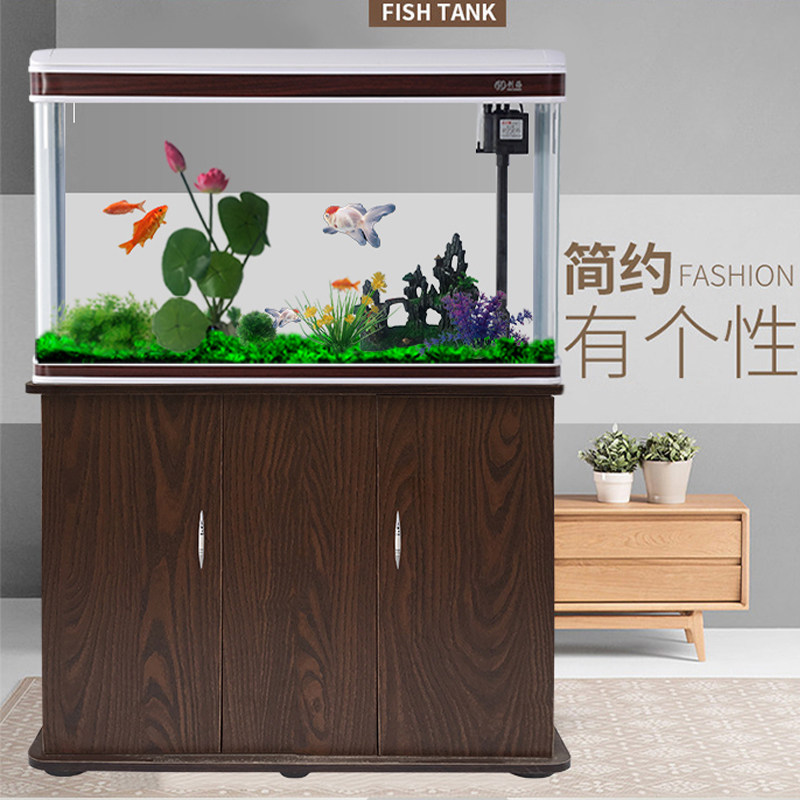 鱼缸水族箱大型桌璃创意玻态中型客厅家用懒人生面免换水金鱼缸