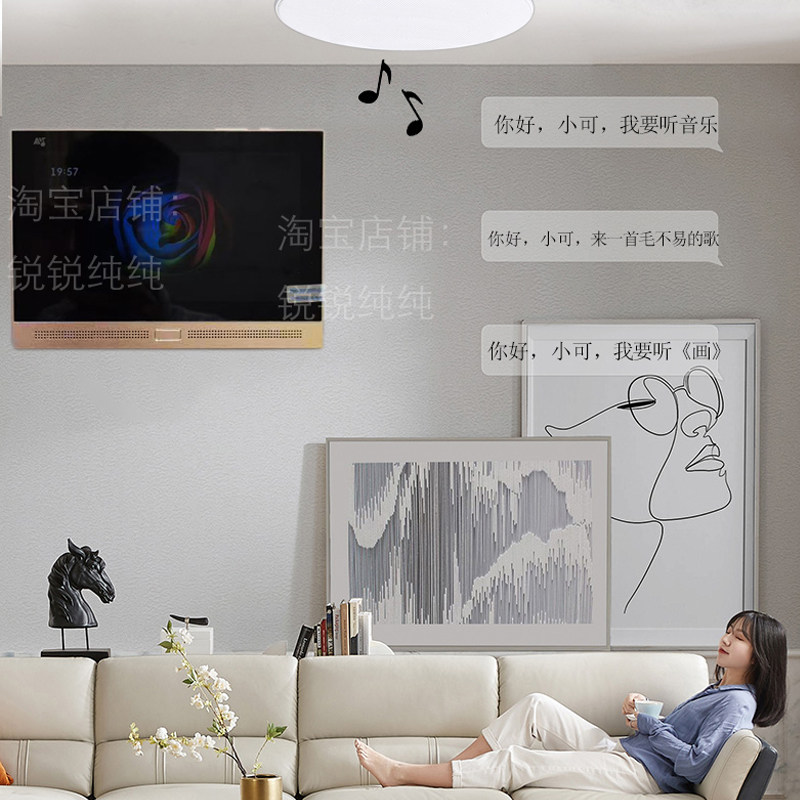 声必可p6家庭背景音控主机小可智能家居乐制面板涂6ep鸦全宅音响