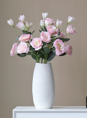 新款石头纹陶瓷花瓶大口径水培客厅冬青红果插花摆件酒店玄关简约