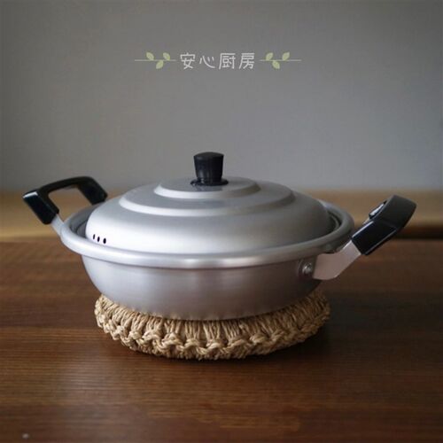韩国制造进口复古小铝锅20cm汤锅双耳小号煮面锅韩式拉面锅泡面锅