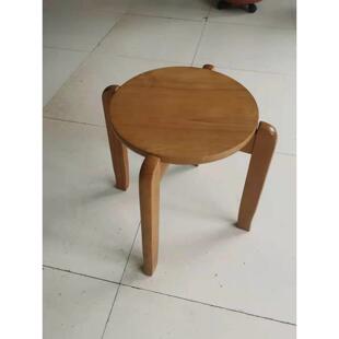 全实木圆凳子餐桌凳椅成人简约欧式创意户外家用饭店橡木板凳