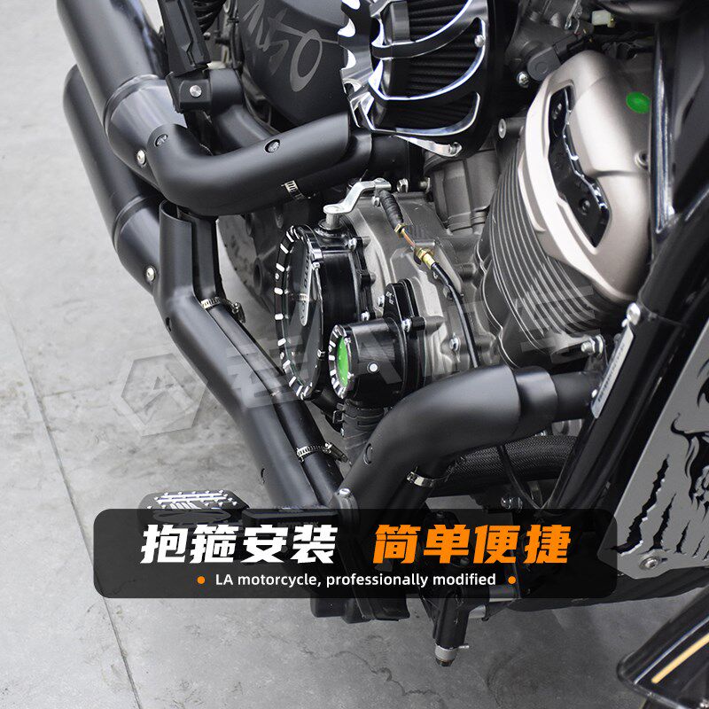 适用奔达拿破仑金吉拉450黑旗500改装排气管防烫罩隔热板保护壳