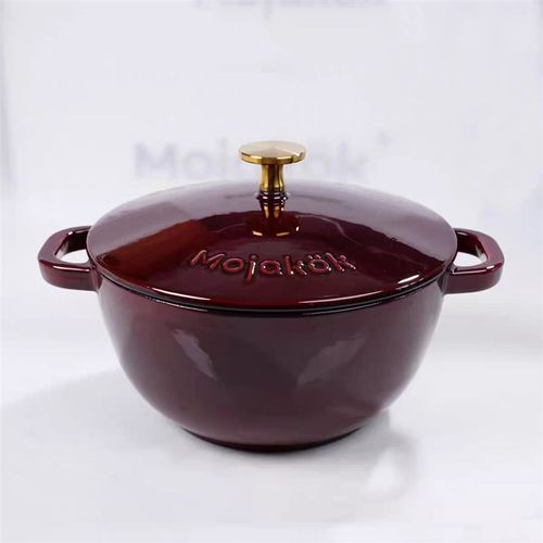 Mojakok三厦精品黑底釉铸铁珐琅锅20cm炖锅焖烧汤锅炒锅不挑灶具