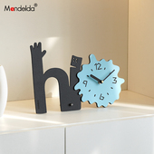 Mandelda免打孔奶油风艺术挂钟客厅家用时尚 创意钟表时钟餐厅挂墙