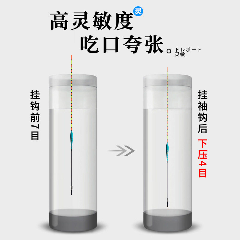 超灵敏轻口小碎目阴天尾鱼漂黑坑顿口滑口行程漂鲫鱼鲤鱼醒目浮漂