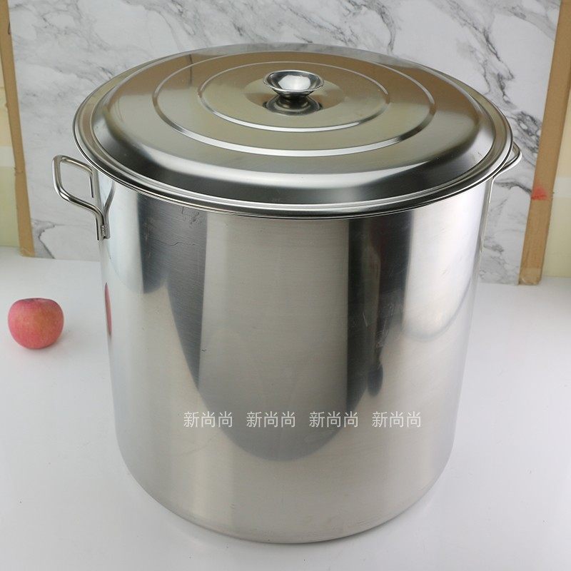 不锈钢桶圆桶带盖汤锅商用汤桶加厚家用卤水桶油桶大容量锅不锈钢