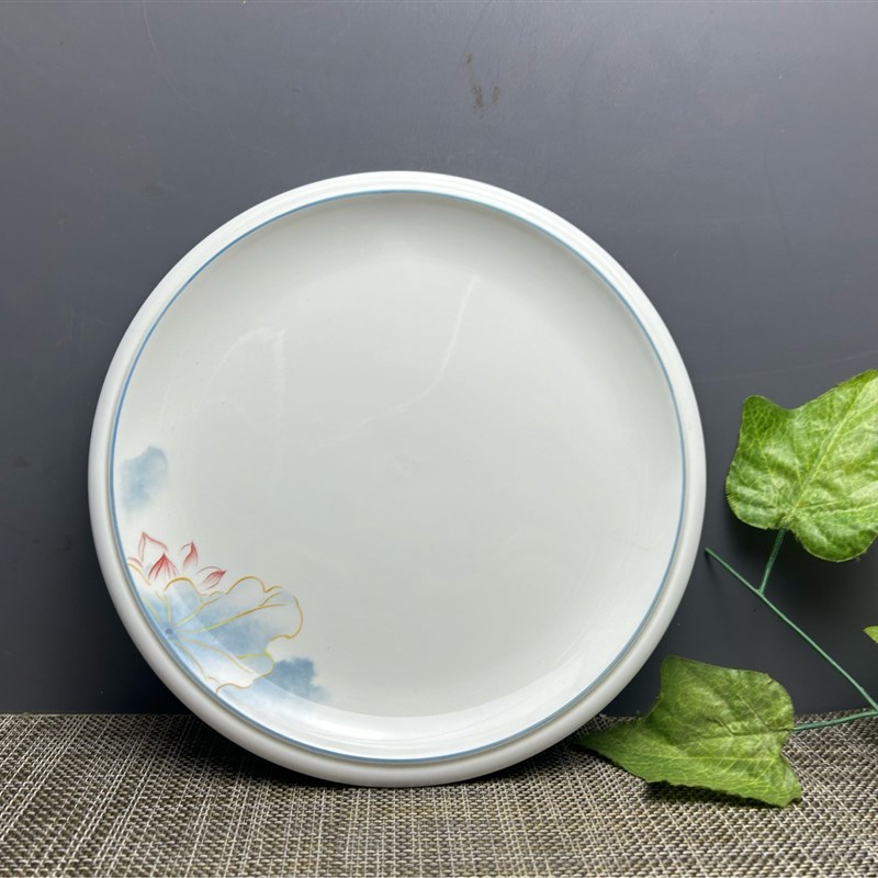 陶瓷盘子酒店餐厅自助圆盘加厚盘子盖浇饭炒面炒菜盘甜品盘牛排盘