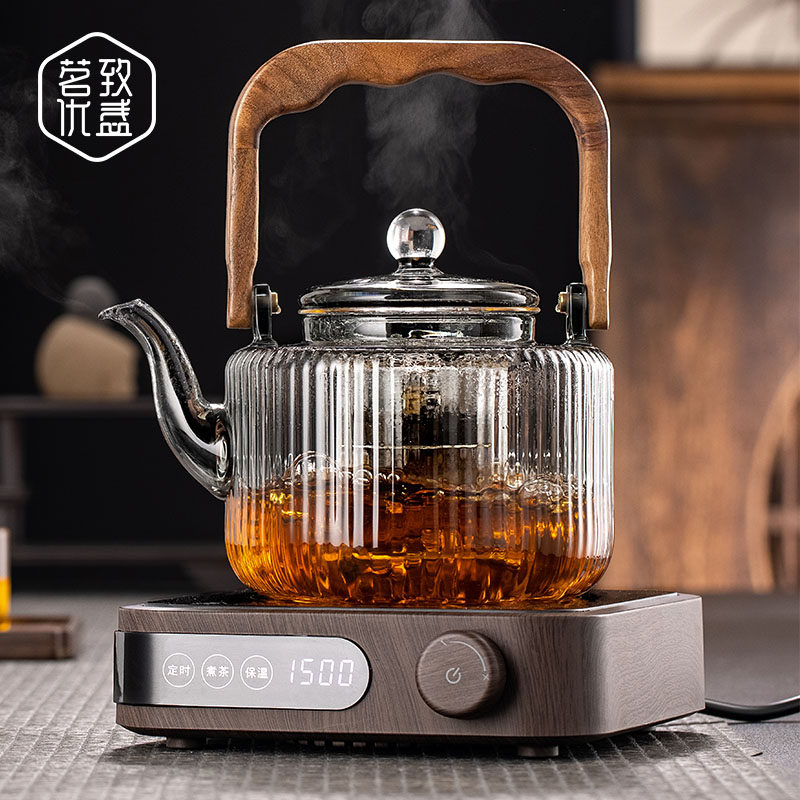 全玻璃蒸汽烧茶壶电热蒸煮茶壶一体全自动养生壶电陶炉煮茶器家用