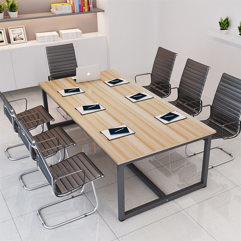 会议桌电脑大班台桌员工培训会客洽谈简约现代职员钢木办公桌长条