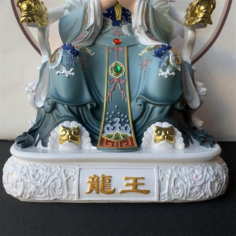 仿白瓷四海龙王爷用像家神供奉东海像海南海北海龙王佛西桌面摆件