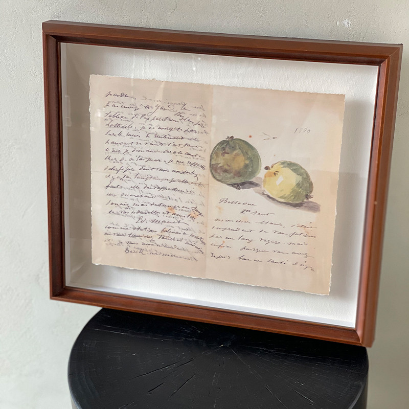 【马奈的信】印象派悬浮装裱高级复古装饰画中古客餐厅咖啡厅挂画