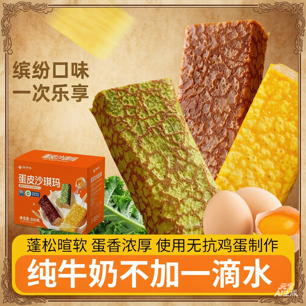 怀中乐纯牛奶虎皮蛋皮沙琪玛