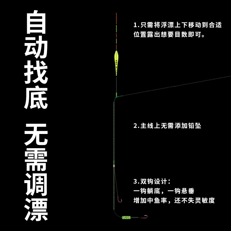 进口鬼牙伊势尼鱼钩绑好的跑铅子线双钩套装成品全套滑铅伊豆歪嘴