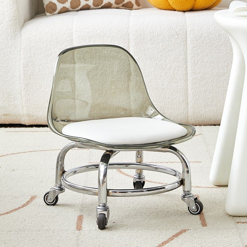 透明万向轮小凳子滑轮矮凳带轮子小板凳静音可移动圆凳靠背小椅子,住宅家具,万向轮凳,淘宝优惠券,粉丝福利购,淘宝优惠卷