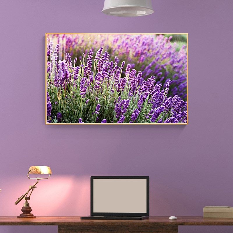 现代薰衣草浪粉紫色风景卧室床头装饰画沙发背景墙壁客厅餐厅挂画,家居饰品,现代装饰画,淘宝优惠券,粉丝福利购,淘宝优惠卷